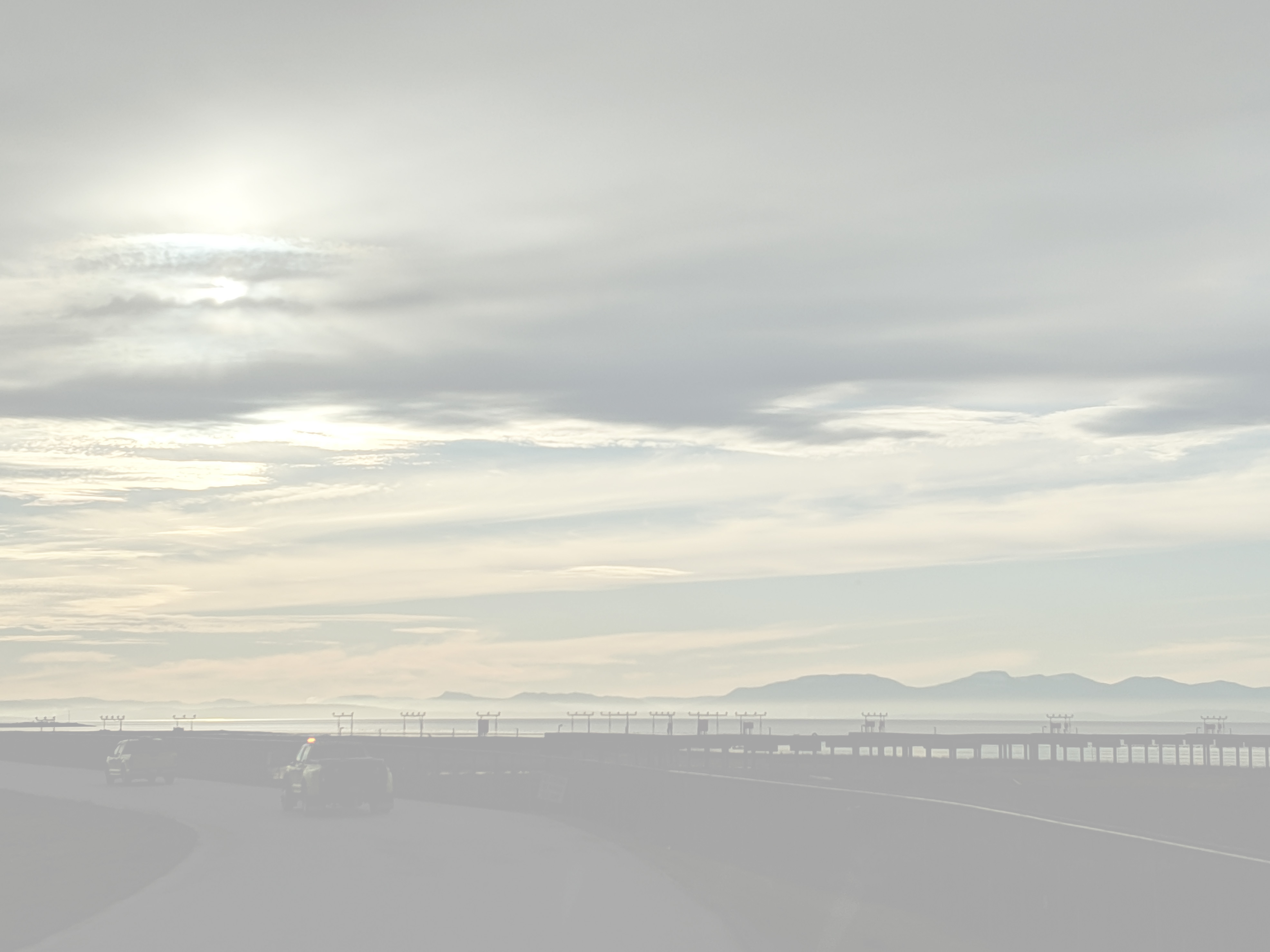 Sunset over an airport ILS